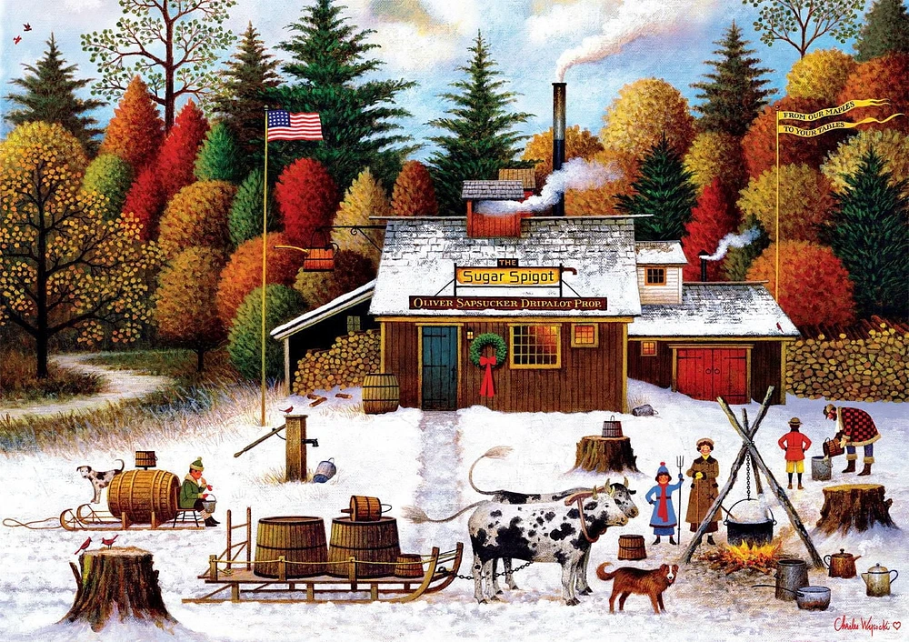 Buffalo Games - Le puzzle Americana - Vermont Maple Tree Tappers - en 500 pièces