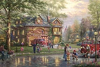 Thomas Kinkade -Hometown Firehouse - 1000 Piece Puzzle