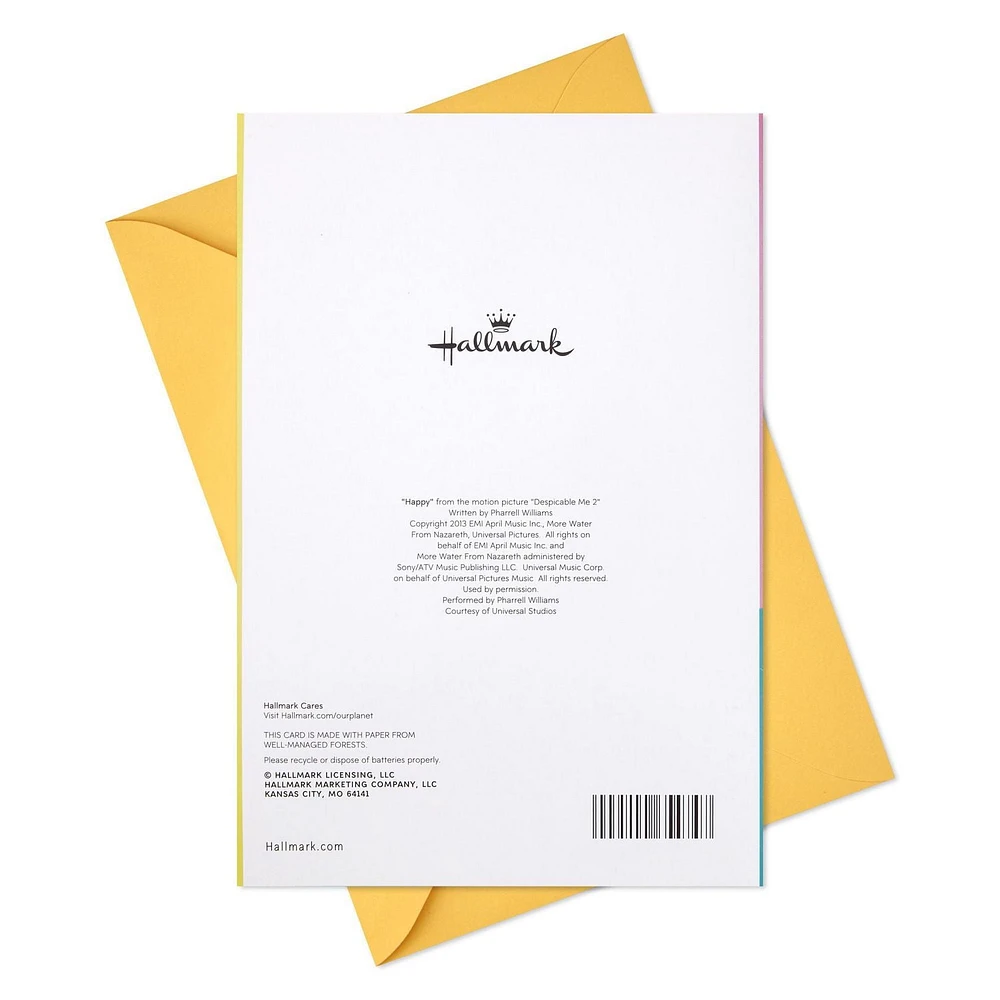 Carte de fête musicale  Hallmark pour filles, joue « Happy » de Pharrell Williams