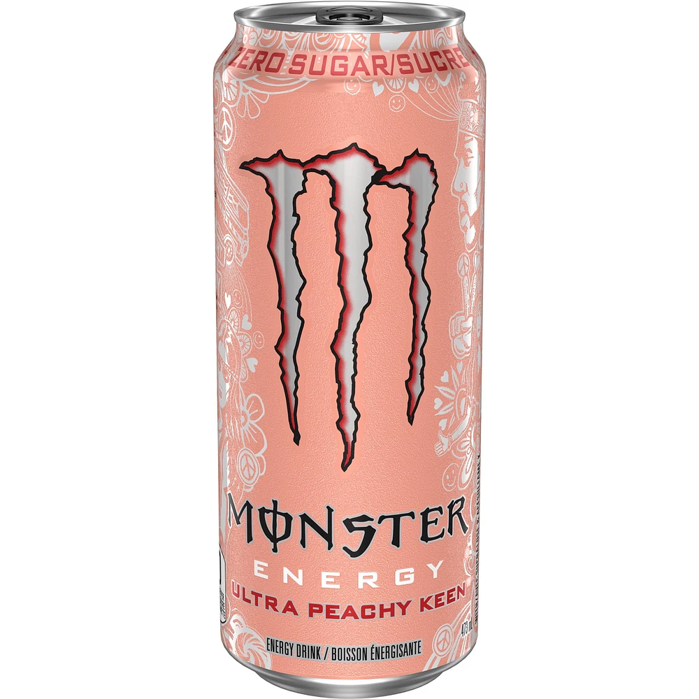 Monster Energy Ultra Peachy Keen Zero Sugar Can, 473 mL, 473ML