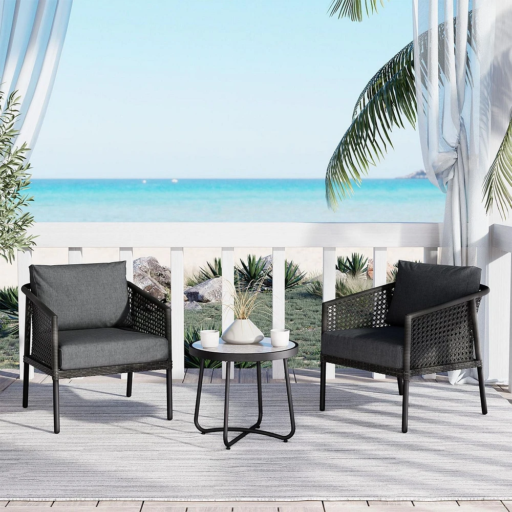 Ash & Willow Gelena 3-Piece Outdoor Chat Set
