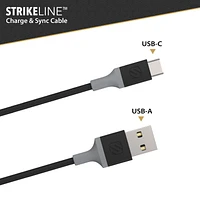 SCOSCHE CA4BY-SP Strikeline USB-A to USB-C Charge & Sync Cable 4-ft. Space Gray/Gray, 4ft Cable for USB-C Devices