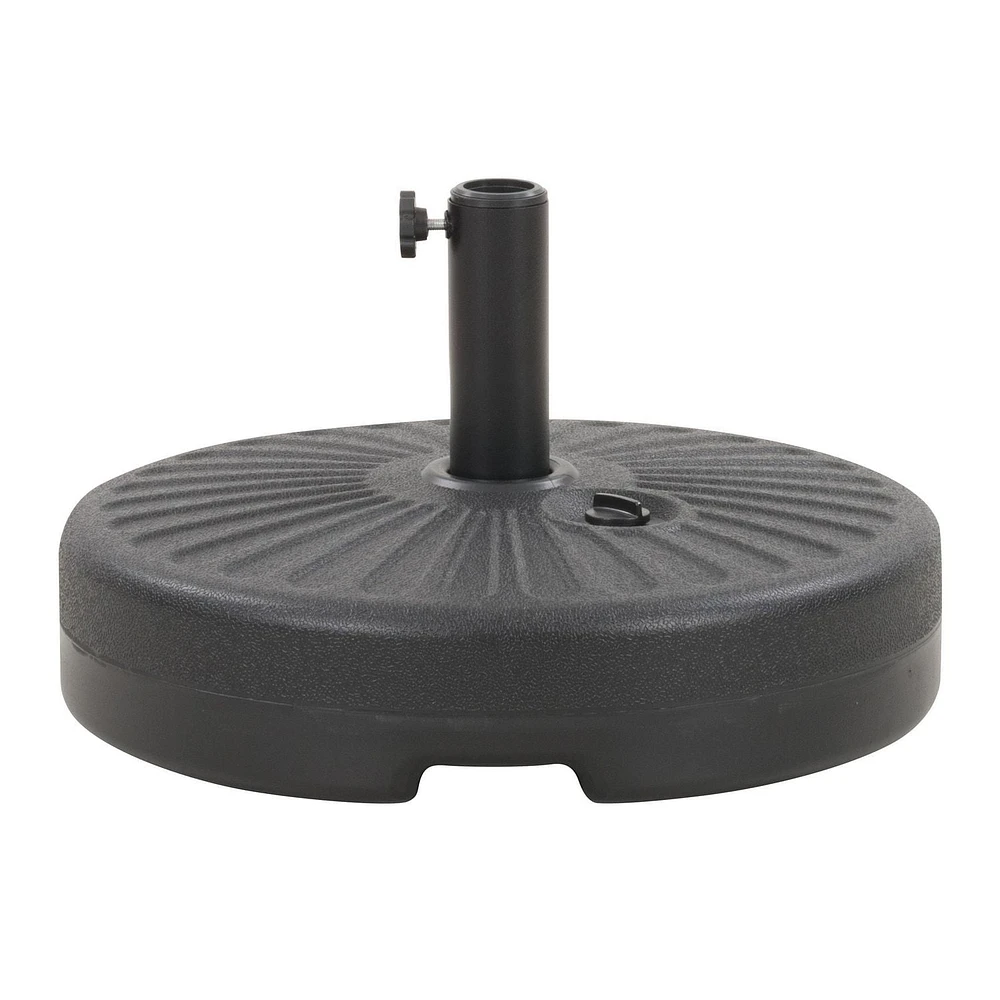 Parasol inclinable résistant au vent de 10p avec cadre en aluminium & en acier & base ronde