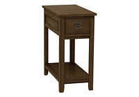 Monarch Specialties  Table D'appoint, Bout, Table D'appoint, Table De Nuit, Chambre À Coucher, Étroit, Tiroir De Rangement, Placage Brun, Transitionnel