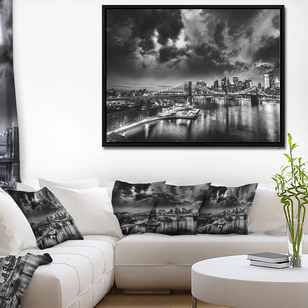Design Art Amazing Night in New York City Framed Canvas Art Print