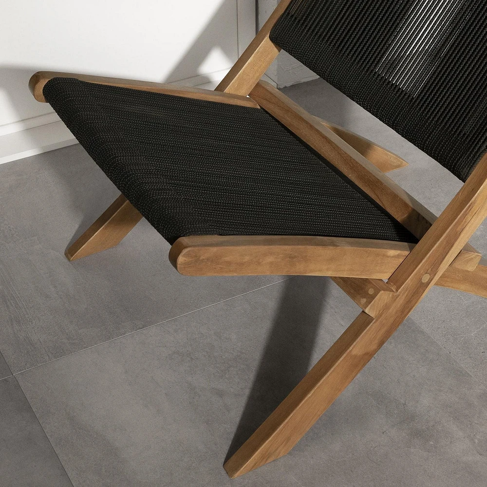 Wood and Rope Lounge Chair from the collection Agave South Shore