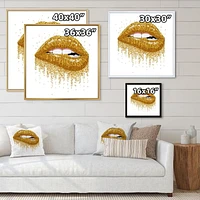 Designart femme, lèvres, à, scintillement, or