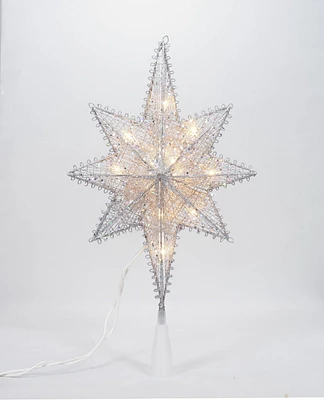 Holiday Time Christmas Tree Topper, Silver Liberty Star, 14.7"