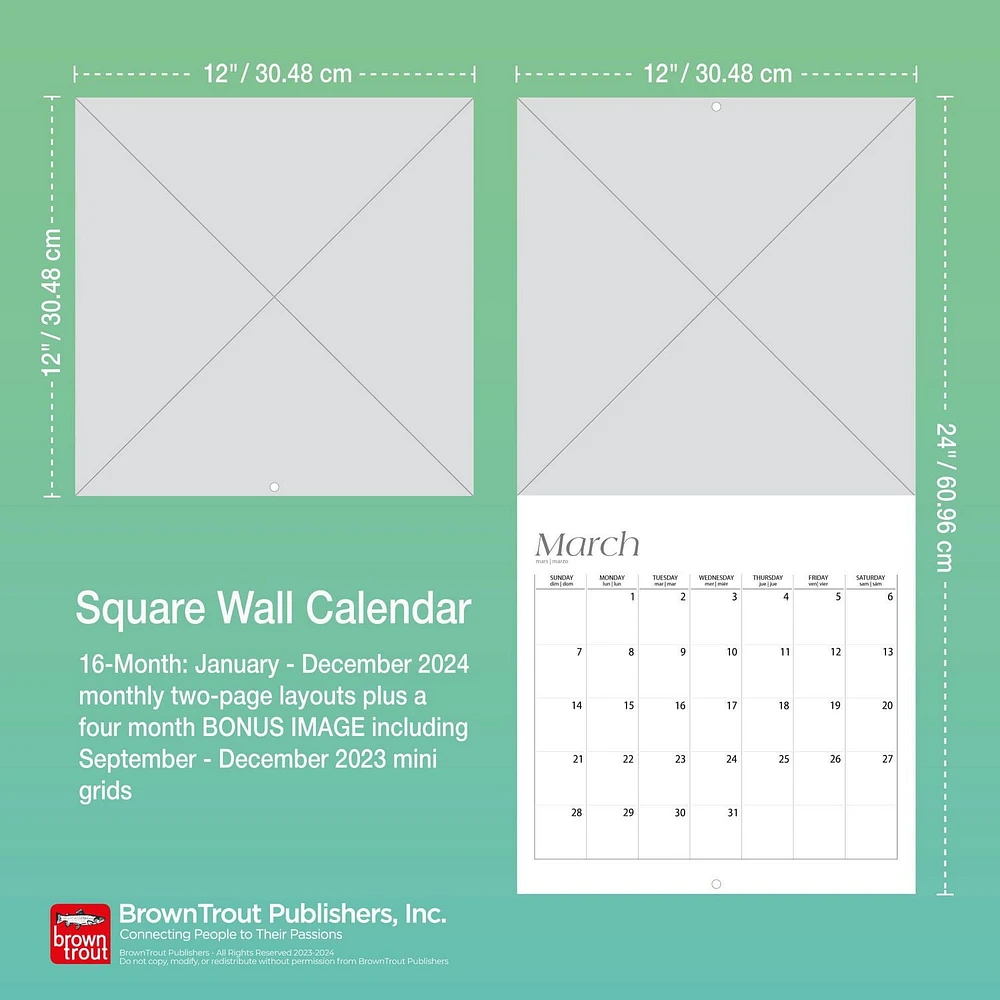 BrownTrout Bonnie Marcus 2024 12x24 Inch Square Wall Calendar, 9781975470401