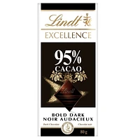 Lindt EXCELLENCE 95% Cacao Dark Chocolate Bar, 80 Grams, 80 g