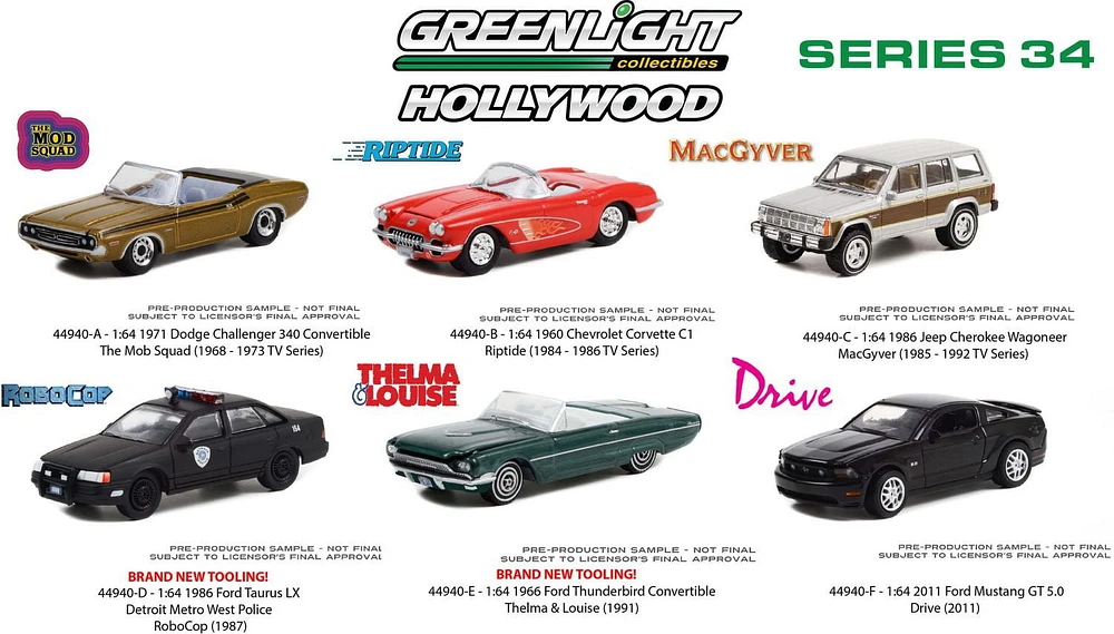GreenLight 1:64 Hollywood Jouet Véhicules Série 34