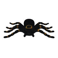 Araignée floquée noire et orange en plastique pour Halloween, 7 po, décoration extérieure, par Façon de célébrer