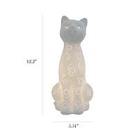 Lampe de table lumineuse Simple Designs en porcelaine en forme de chat Kitty Cat