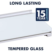 Bloc de bureau en verre Desktop Glass effaçable à sec, 18 po X 6 po