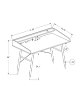 Monarch Specialties Computer Desk, Home Office, Laptop, Storage Shelves, 48"l, Work, Metal, Laminate, Grey, Black, Contemporary, Modern