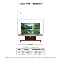 Fort Worth 63"L White and Brown Wood Grain Finish TV Stand with Open and Closed Storage