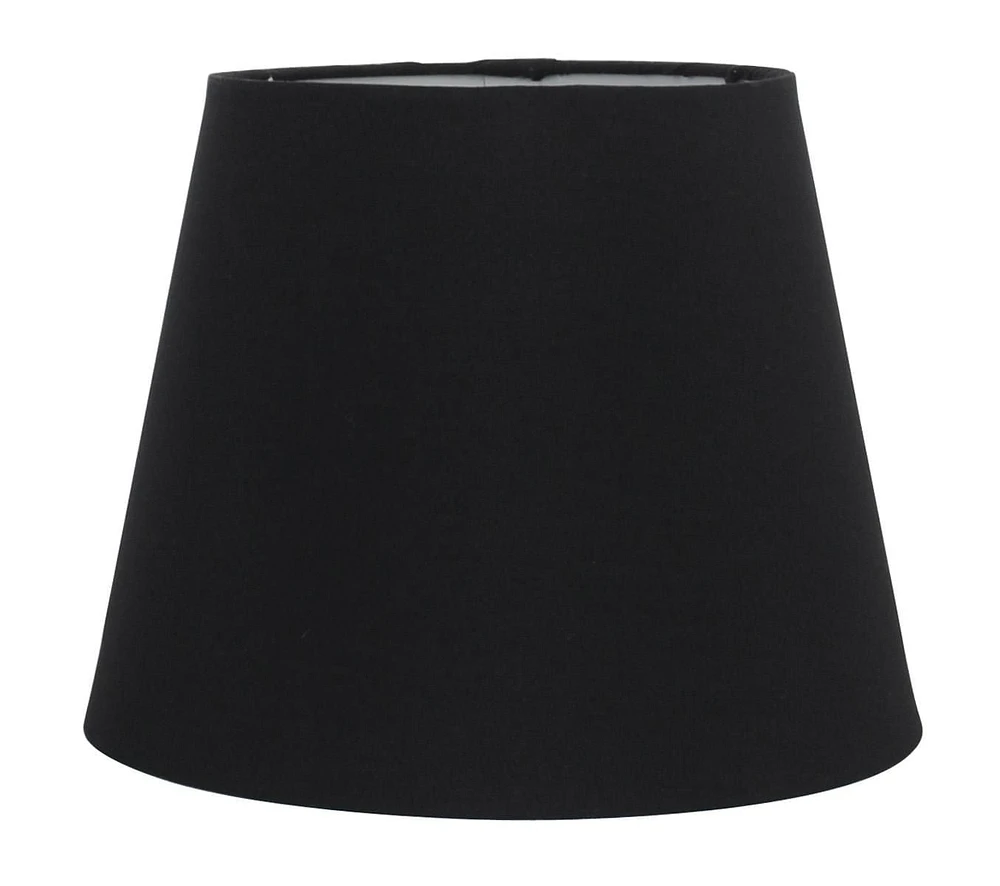Abat-jour à tambour fuselé en lin noir de 10 " Abat-jour tambour en lin noir
