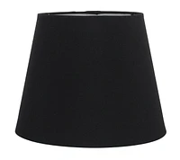 Abat-jour à tambour fuselé en lin noir de 10 " Abat-jour tambour en lin noir