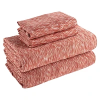 Mainstays Extra Soft Adult Jersey Bed Sheet Set, Twin-XL, Red Canyon Crackle, 3 Pieces