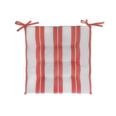 Boston Extérieur Cabana Stripe Tufted Chaid Pad Orange 16 X 16 - Ensemble De 2