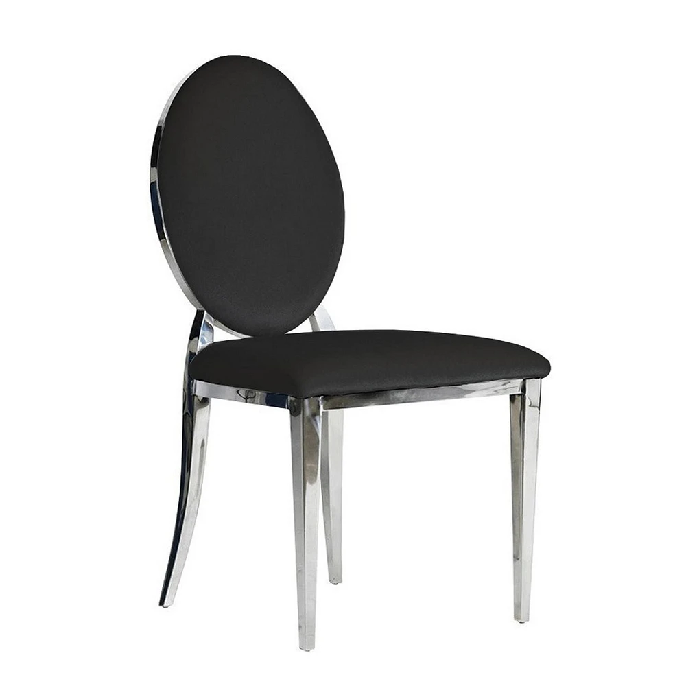 Chaise de salle à manger canadienne en velours noir Zara