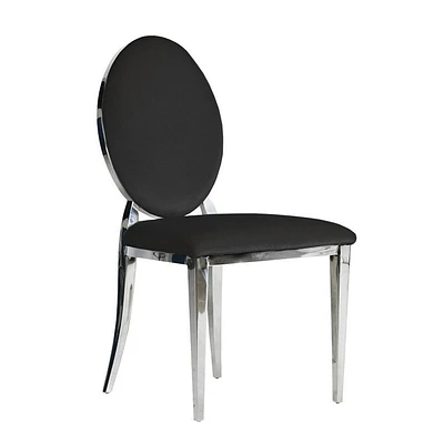Chaise de salle à manger canadienne en velours noir Zara