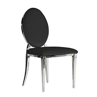 Chaise de salle à manger canadienne en velours noir Zara