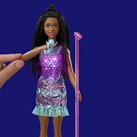 Barbie "Brooklyn" Roberts doll inspired by "Barbie: Big City, Big Dreams" movie brunette and 11.5 in. (29.21 cm) braids, with music, lighting, microphone and accessories, gift for ages 3 to 7