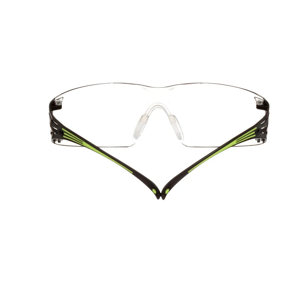 Lunettes de protection SF400M-WV-4-PS SecureFit(MC) 3M(MC) de Série 400, monture noire, accent vert, verres miroir antiégratignures,