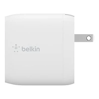 Belkin 24W Dual Port USB Wall Charger - USB C Cable Included - iPhone Charger Fast Charging - USB Charger Block for Power Bank, iPad & iPad Pro, Samsung Galaxy S20, Samsung Note, Google Pixel & more, BELKIN DUAL USBC WL CHRG