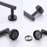 Avanities 28 in. Porte-serviettes rond en acier inoxydable W en couleur noire AI-34590