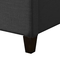 CorLiving  Fabric Bed Frame with Arched Headboard and Nailhead Trim Accents