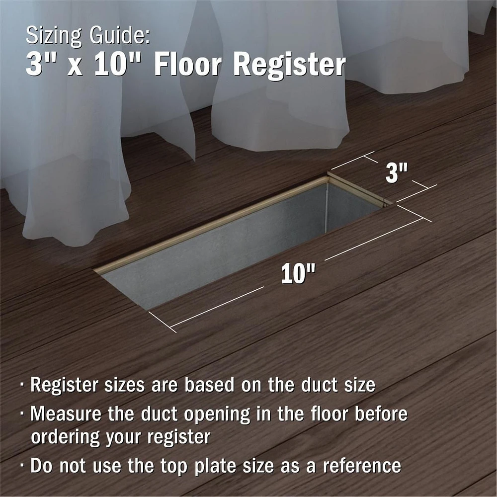 Imperial 3 po x 10 po Registre de plancher en plastique blanc 3x10po WHT Plas Flr Reg