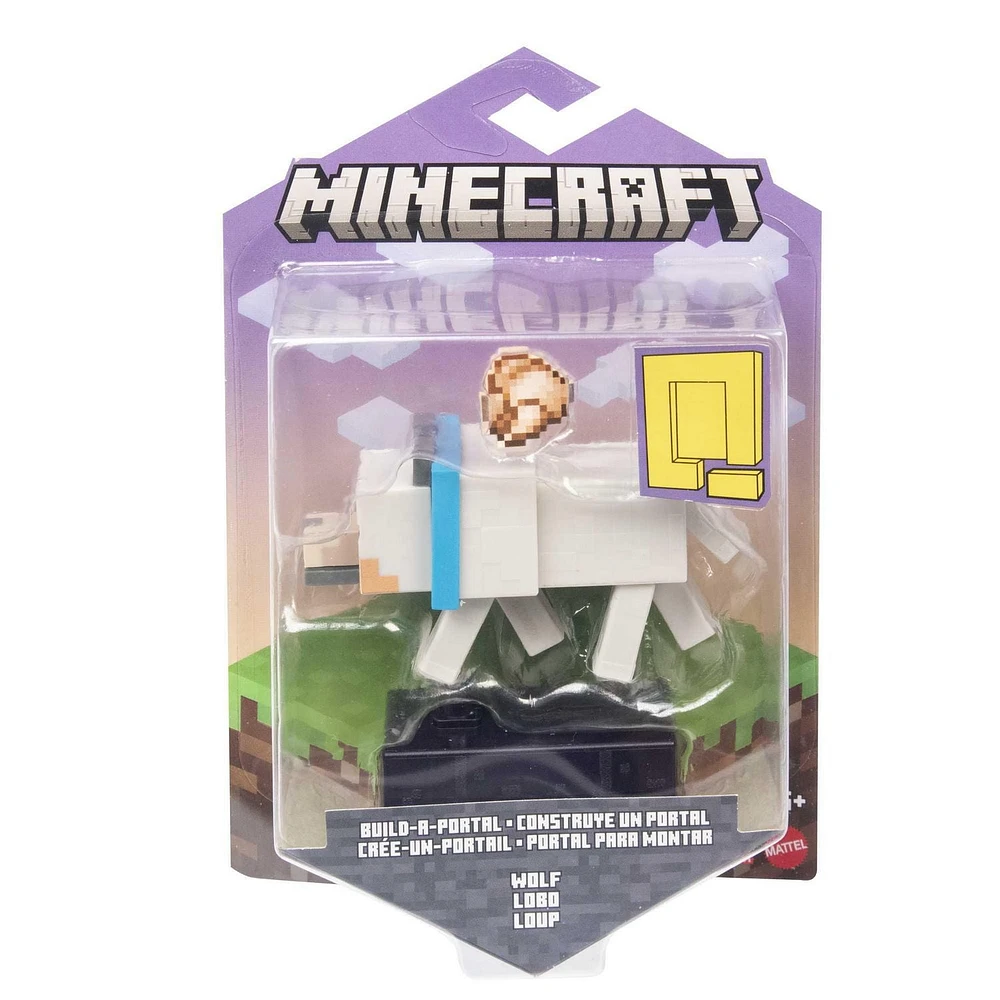 Minecraft Figurine articulée Loup, 8,26 cm, pièce Crée-un-portail