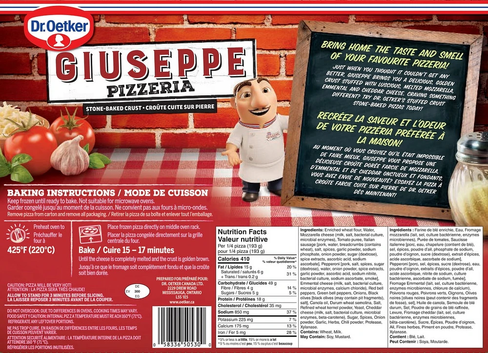 Dr. Oetker Giuseppe Stuffed Crust Deluxe Pizza, Gius Stfd Crst Dlx