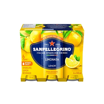 San Pellegrino Boisson pétillante aux fruits italienne Limonata, faite avec des citrons italiens, bulles pétillantes, canette 1980 mL