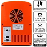 Coca-Cola Mini réfrigérateur thermoélectrique portable, capacité de 6 canettes, 4 L/4,2 qt, 12 V DC/110 V AC pour la maison, dortoir, voiture, bateau, soins de la peau, boissons, collations, médicamen