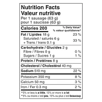 Johnsonville Gluten Free Cheddar Smoked Sausage, JVL Cheddar Smoked SSG 375 g