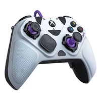Victrix Gambit World's Fastest Licensed Xbox Controller for Xbox One, Series X|S – PC Compatible - Elite Esports Design with Custom Paddles, Swappable Pro Thumbsticks & White / Purple Faceplates