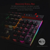 Redragon K580 VATA RGB Mechanical Gaming Keyboard, 104 Keys Gamer Keyboard with Blue Tactile Mechanical Switches, Customizable RGB Backlit, 5 On-Board Macro Keys & Dedicated Media Controls Panel