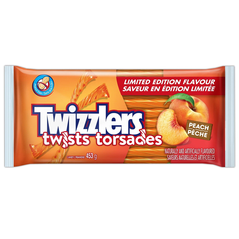 TWIZZLERS Peach  Twists, Candy, 453g