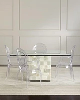 Heavenly Collection Clear Plastic Arm Chair Set of 6
