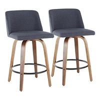 Tabouret à hauteur de comptoir Toriano de LumiSource, Ensemble de 2