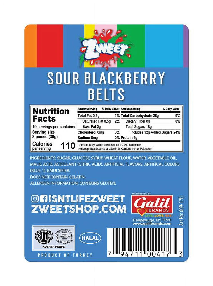 Zweet Sour Belts Blackberry, 285