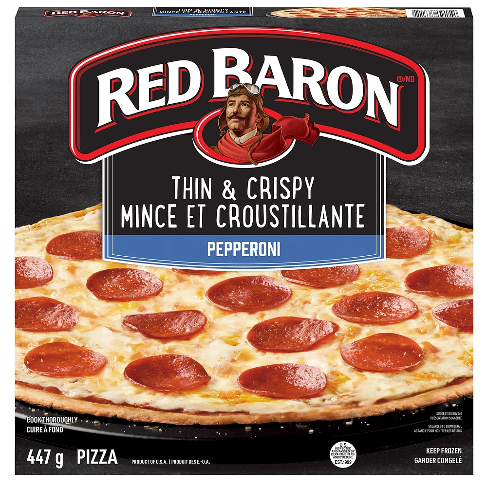 Pizza multiservices au pepperoni à croûte mince Red Baron RED BARON Pizza multiservices au pepperoni à croûte mince surgelée