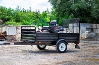 DK2 Kit de remorque utilitaire à essieu unique de 4,5 pi x 7,5 pi avec barrière de conduite