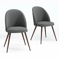 Homycasa Lot de 2 chaises de salle à manger – Rembourrage en tissu à dossier haut pour îlot de cuisine et salle à manger