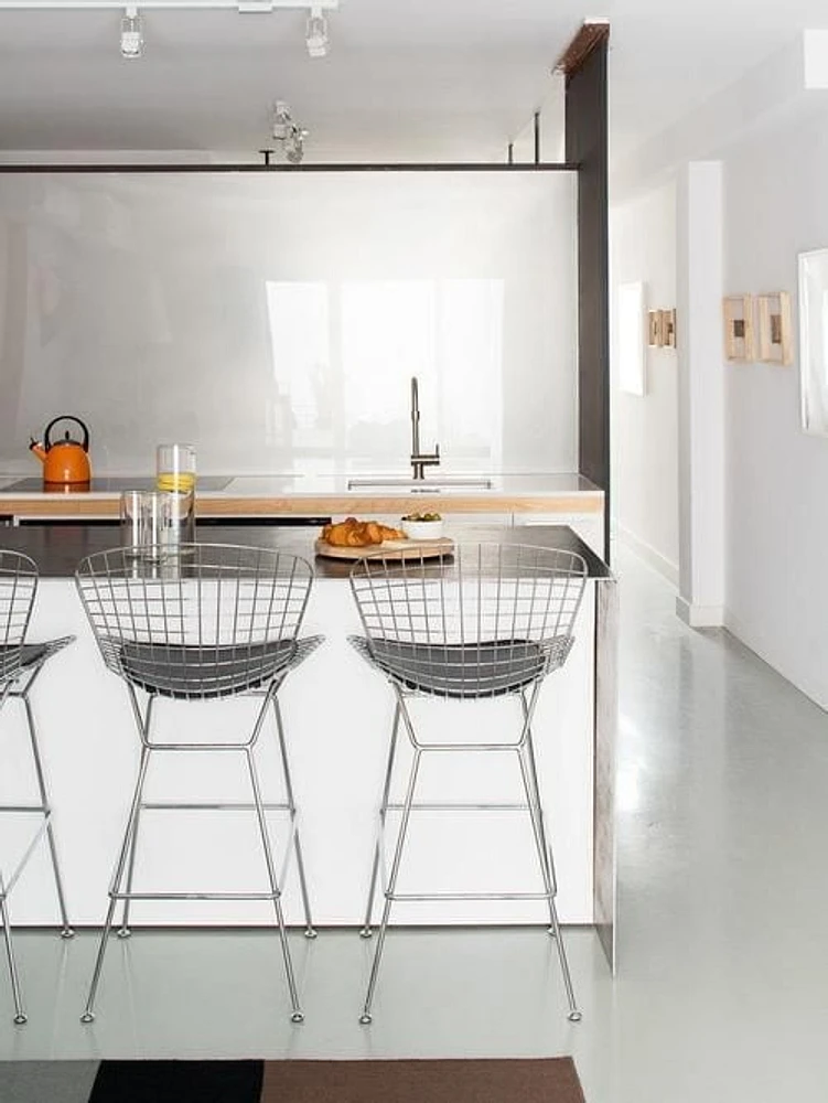 Plata Import Silver Metal Stool With Cushion Seat