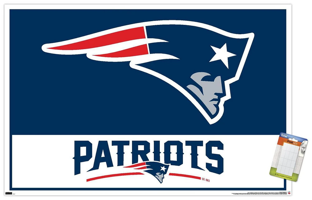 NFL New England Patriots - Logo 21 Wall Poster, 22.375" x 34" Framed