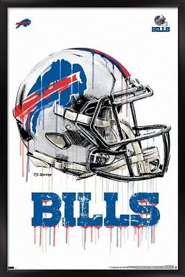 NFL Buffalo Bills - Drip Helmet 20 Wall Poster with Magnetic Frame